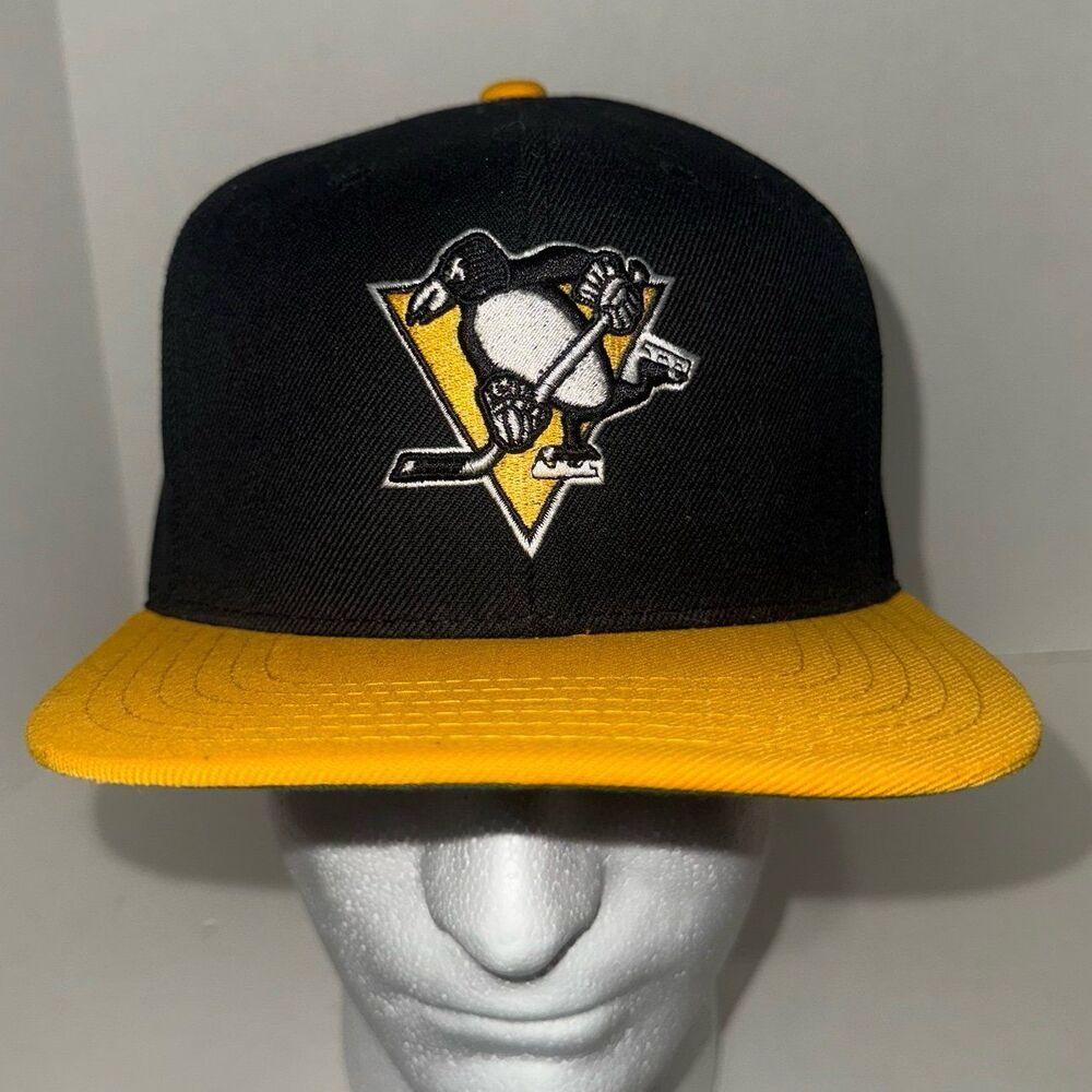 Pittsburgh Penguins NHL American Needle Snapback Hat Black Yellow Adjustable